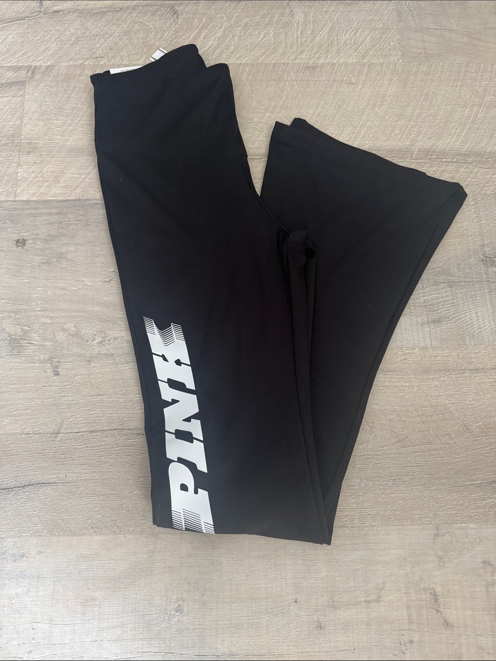 Victoria's Secret PINK Black Leggings with White P Logo